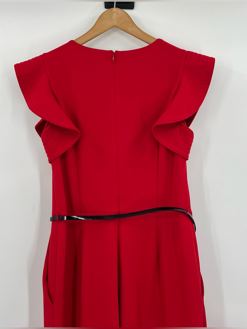 Red flutter sleeve wide leg jumpsuit 8 wedding guest formal dinner cocktail - Picture 6 of 14